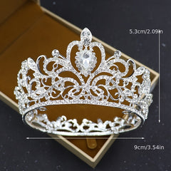 Golden Silvery Tiara Crystal Rhinestone Crown Cake Topper Birthday Girl