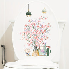 Home Decor Toilet Lid Sticker Waterproof PVC Removable Sticker