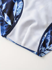 Men's Leaf Pattern Quick drying Swim Shorts for Summer Beach