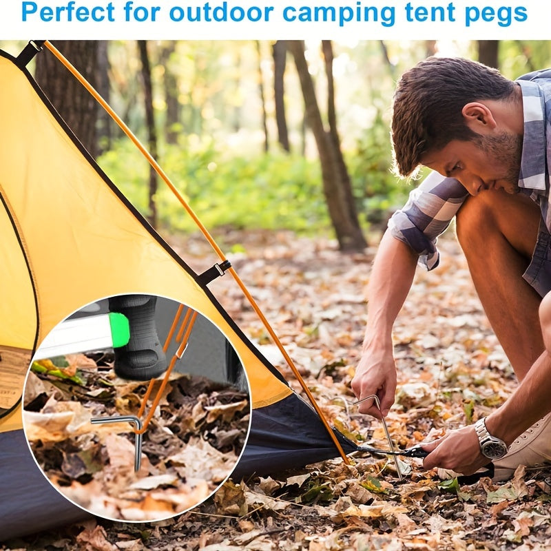 10pcs Heavy Duty Metal Stakes Tent Garden Pegs For Gardening And Canopy