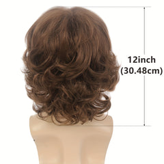 Men Short Curly Wigs Male Guy Layered Wavy Halloween Cosplay Anime Party