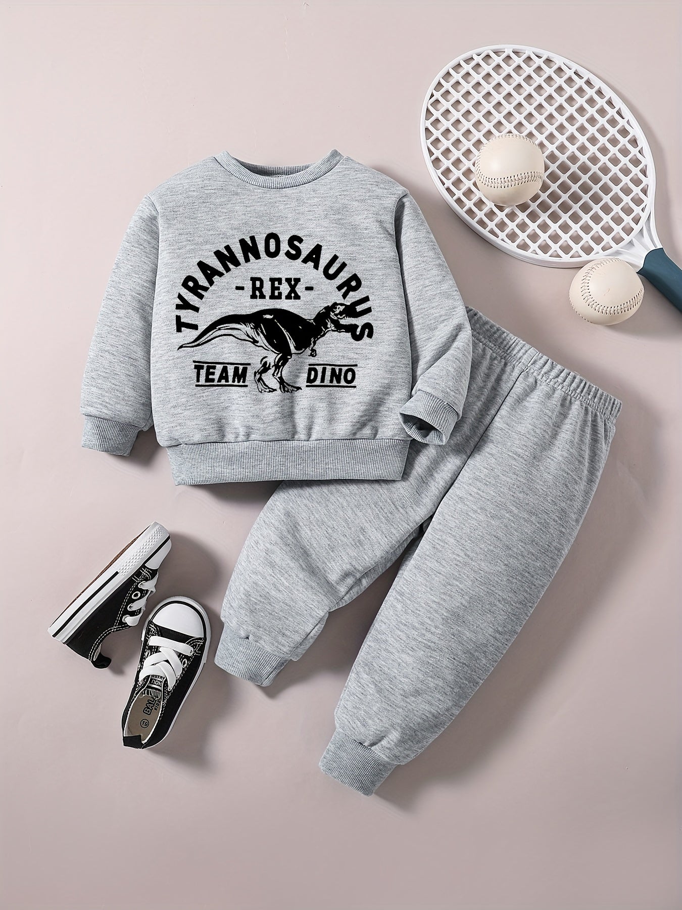 Toddler Boy Dino Graphic Sweatshirt Pants Set