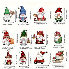 24pcs Christmas Dwarf Wooden Hanging Ornaments Tree Decoration Santa Claus Doll