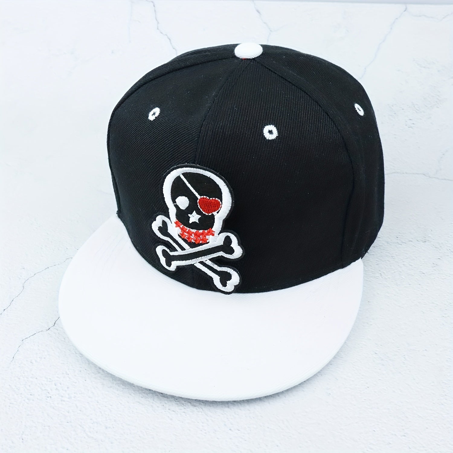 Skull Embroidery Hip Hop Cap Snapback Hat For Men