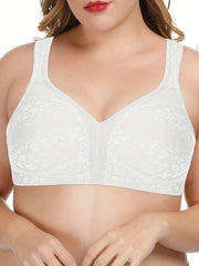 Graphic Print Lace Seamless Bra Plus Size Women's Bra