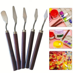 5pcs Stainless Steel Painting Palette Set for Thick Painting Spatula
