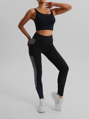 Soft Yoga Sports Leggings High Waist Mesh Pocket Women's Activewear