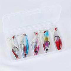 5pcs Colorful Metal Spoons Micro Jigging Bait With Hook Hard Fishing Lure