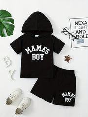 2pc Boys Teen Casual Mama' Boy Hooded T shirt & Shorts Set