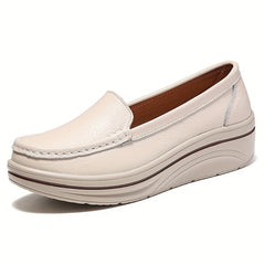 Women's Platform Wedge Slip-On Loafers for Comfortable Style