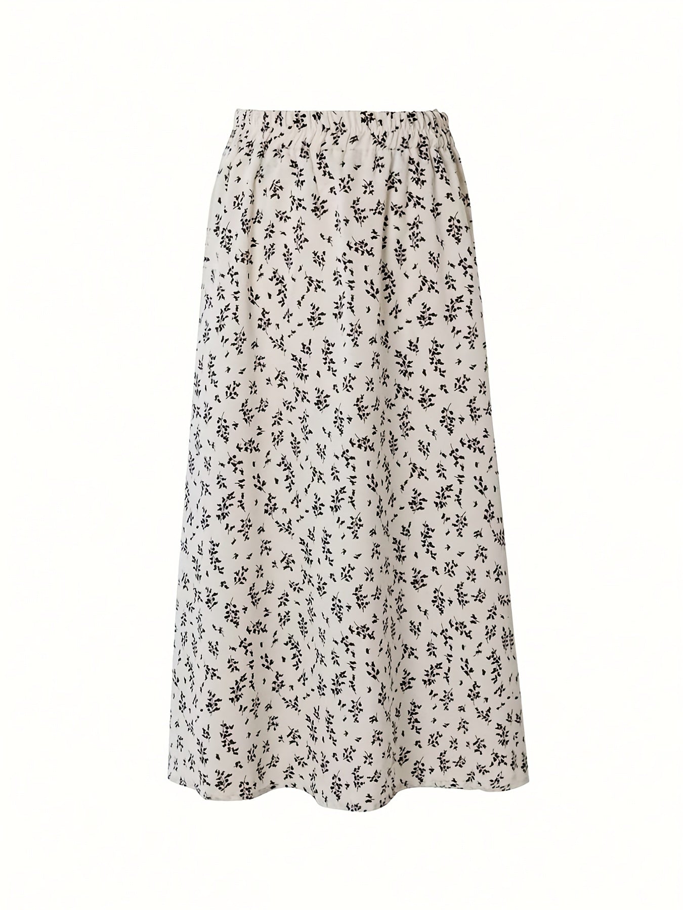 Floral Print Elastic Waist Skirt for Spring & Summer