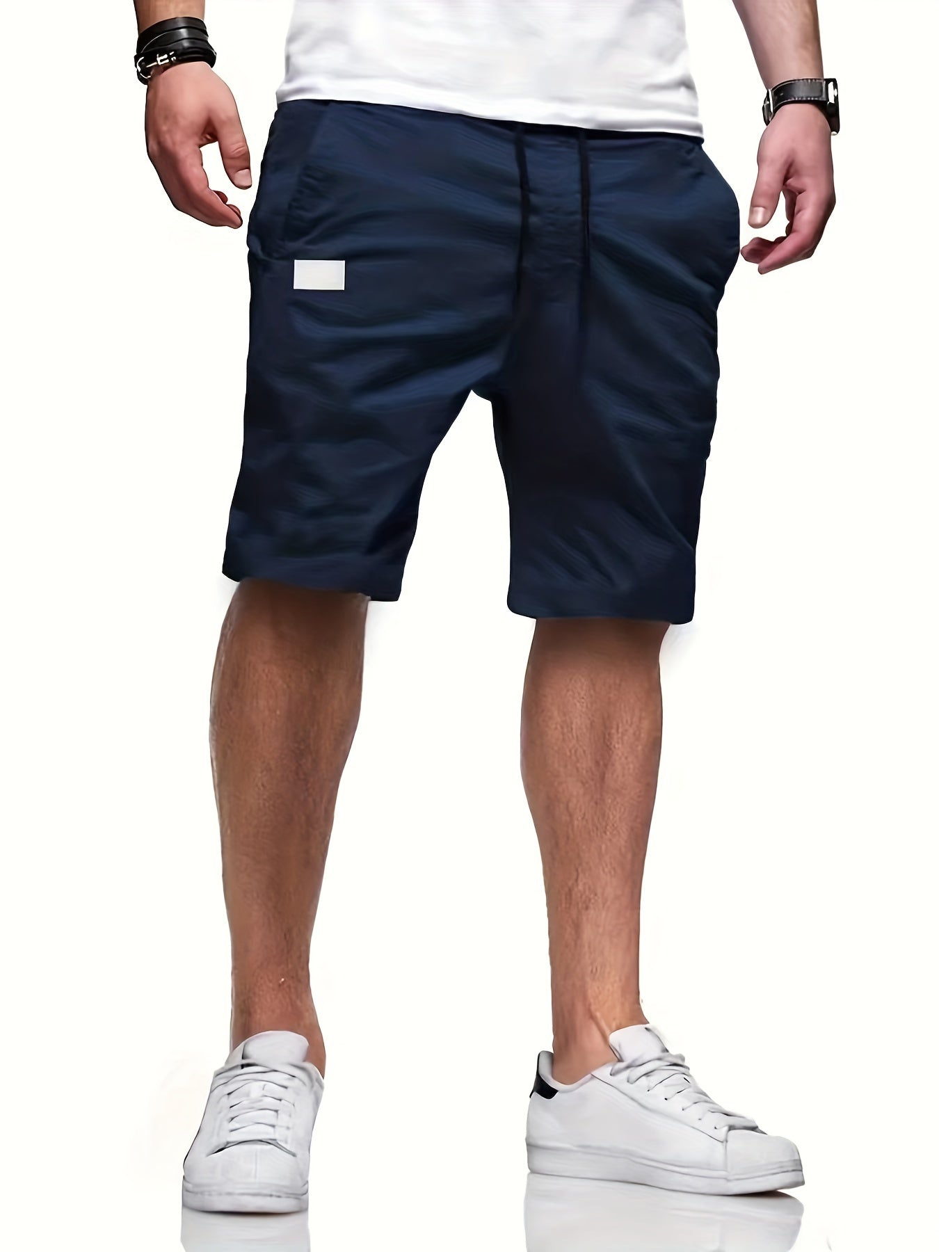 Men's Drawstring Cargo Short Pants Lightweight Flap Pocket Shorts
