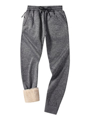 Fleece Lined Drawstring Sweatpants Loose Fit Pants Men's Casual Joggers