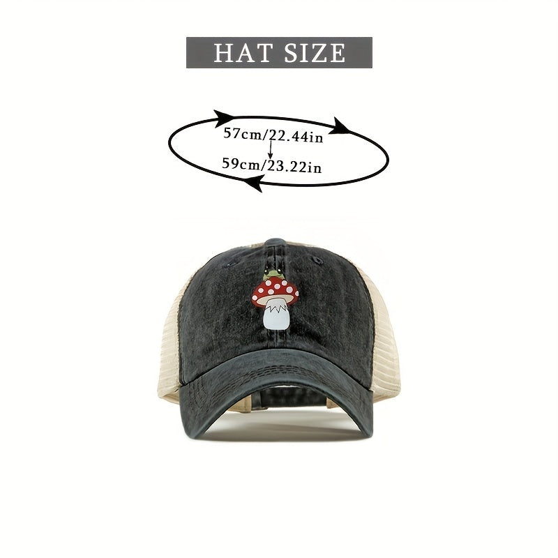Mushroom Frog Trucker Hat Mesh Baseball Cap Golf Sun Hats