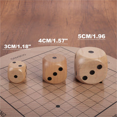 Wooden Round Corner Dice Set with Flannelette Bag for Tabletop Toss Game