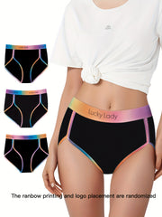 3pcs Letter Print Colorblock Panties Women's Lingerie