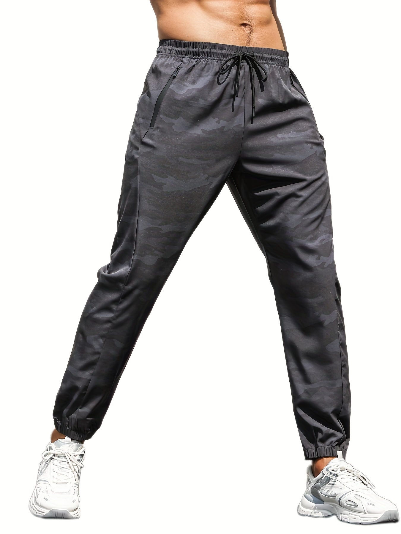 Camo Drawstring Joggers Active Pant Breathable Athletic Pants Men
