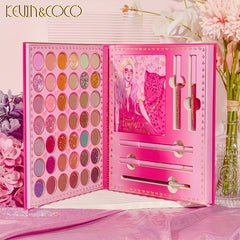 46 Pc Eyeshadow Palette Matte Bright Earth Velvet Lip Glaze Shimmer Highlighter