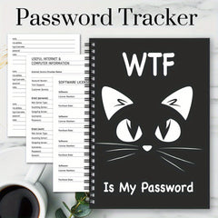 Cute Cat Spiral Password Notebook - Internet & Computer Login