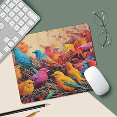 Colorful Bird Pattern Anti-slip Mouse Pad for Office and Home Use