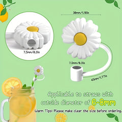 12pcs Straw Lids Reusable Silicone Drinking Straw Cover for 6-8mm Straws