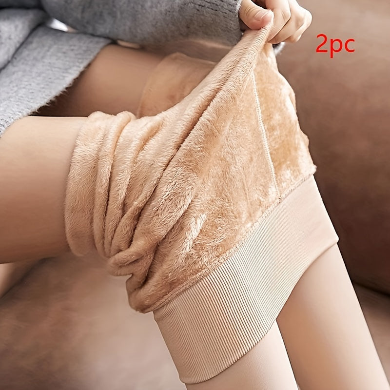 Plush Lined Tights High Waist Thermal Leggings Women's Stockings