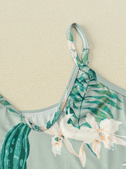 Floral Print Pajama Set V Neck Cami Top & Shorts
