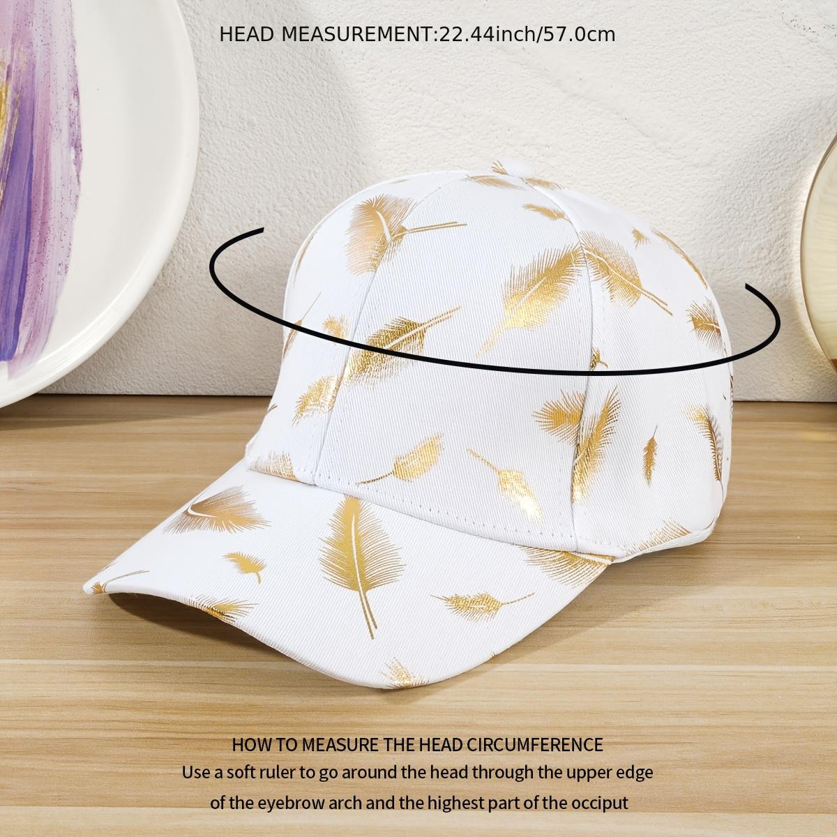 Casual Baseball Cap Bronzing Feather Pattern Outdoor Travel Visor Adjustable