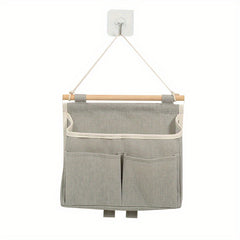 1PC Wall Mounted Ramie Cotton Hanging Bag for Home Storage