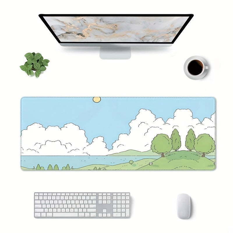 Japanese Style Gaming Mouse Pad 80x29 Non-Slip Rubber Base