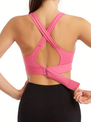 3pcs Zipper Front Sports Tank Bras Comfy Everyday Vest Bra Women's Lingerie