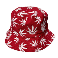 Leaf Print Bucket Hat Unisex Hip Hop Fisherman Cap Lightweight Travel Beach