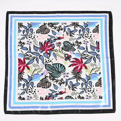 Vintage Flower Print Bandana Square Scarf Head Wrap for Women