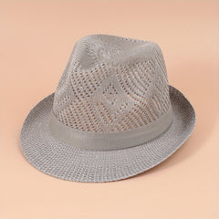 Short Brim Fedora Cap Breathable Jazz Hat Summer Sun Hat