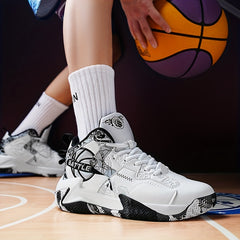 Men's Plus Size High Top Basketball Shoes Non-Slip Lace Up Sneakers