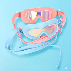 Silicone Cap Swimming Goggles PC Anti fog Wide View Glasses