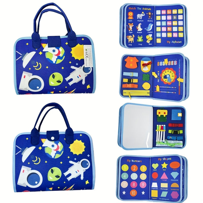 HOTMIR Space Busy Board Toy Felt Sensory Travel Puzzle
