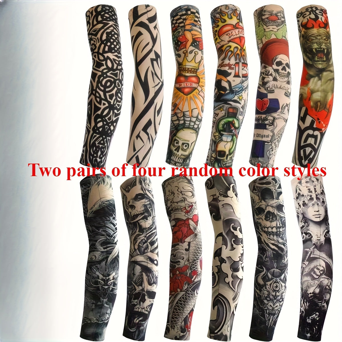 Summer Personality Flower Arm Tattoo Sleeve for Cycling