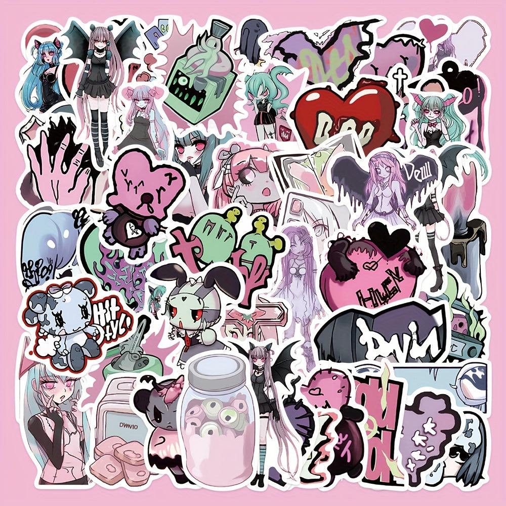50pcs Lady Graffiti Stickers Laptop Helmet Water Cup Waterproof