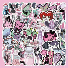 50pcs Lady Graffiti Stickers Laptop Helmet Water Cup Waterproof