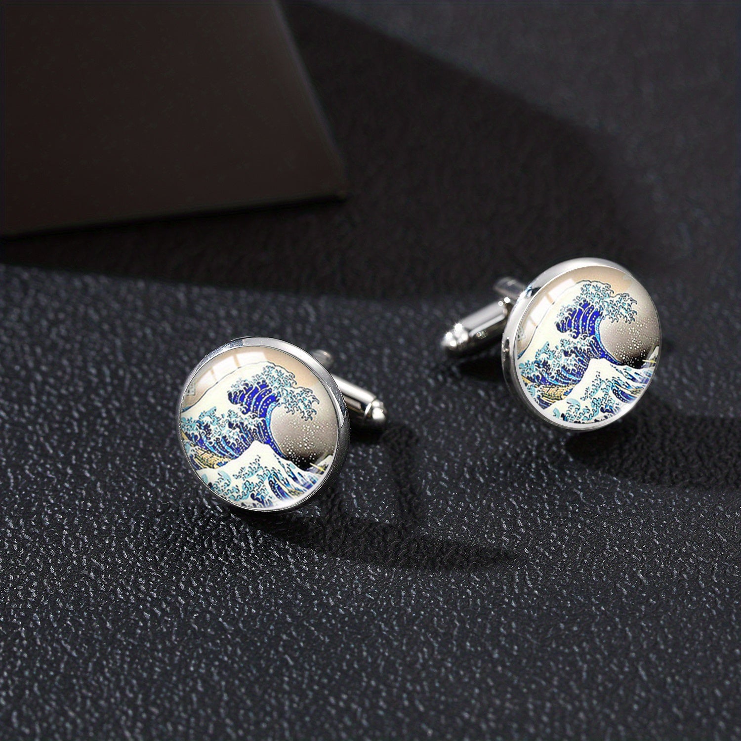 Ocean Wave Time Gem French Cufflinks Men's Shirt Cufflinks