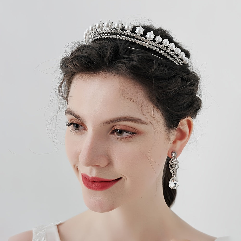 Pearl Headband Rhinestone Head Hoop Bridal Hair Accessories