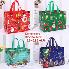 11pcs Christmas Tote Gift Bags Handles Reusable Non woven
