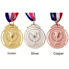 5 08 Cm 1st 2nd 3rd Prize Medal Round Golden Prize For Sports Meeting