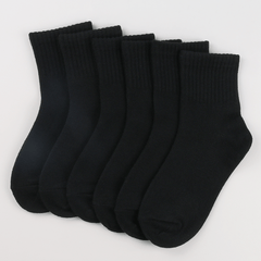 6 Pairs Boys Kids Casual Plain Socks Breathable Comfy Sports Socks