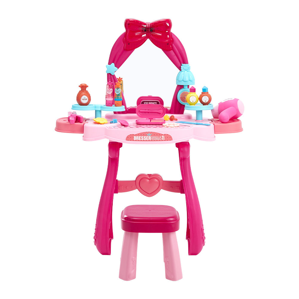 Princess Vanity Set Light Up Mirror Toy Makeup Desk for Girls
