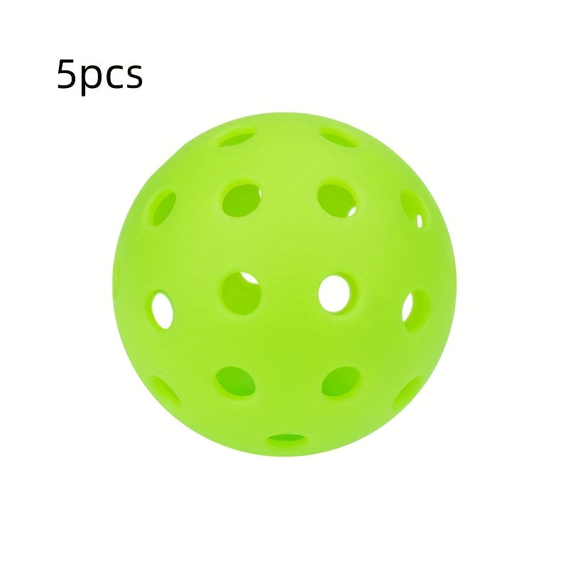 5pcs Plastic Pickleballs With 26 Hole Outdoor Training Equipment