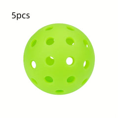 5pcs Plastic Pickleballs With 26 Hole Outdoor Training Equipment