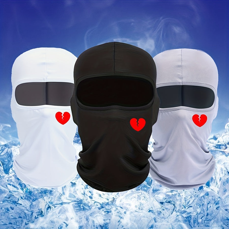 Red Heart Broken Sun Protection Mask for Men and Women