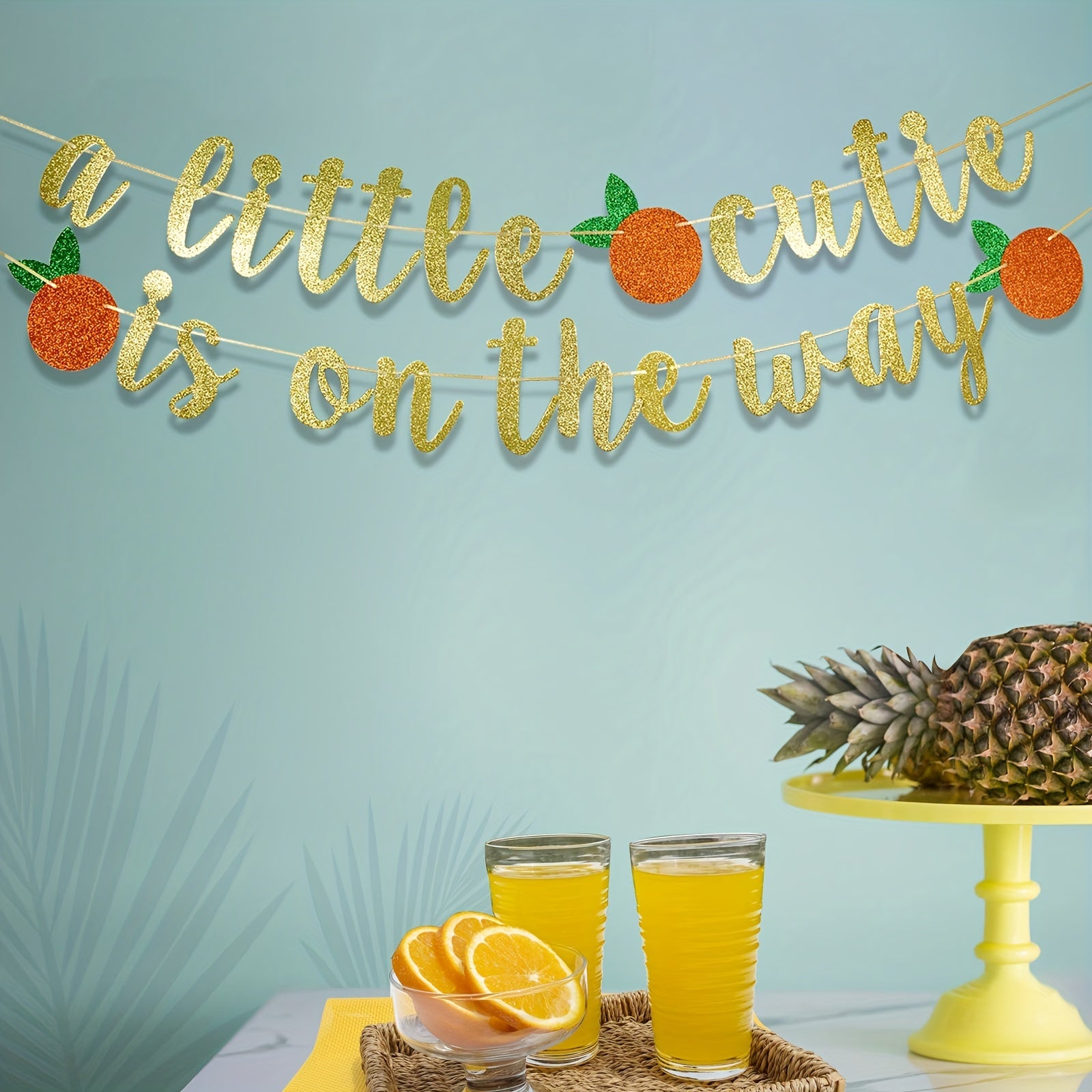 Bright Orange Birthday Banner for Little Cutie